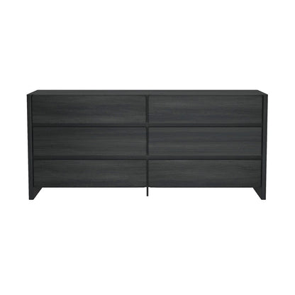 Manhattan Comfort - Linda 72in Double Wide Dresser in Charcoal Grey (6-Drawer) - DR011-GY veiw 1