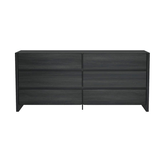 Manhattan Comfort - Linda 72in Double Wide Dresser in Charcoal Grey (6-Drawer) - DR011-GY veiw 1