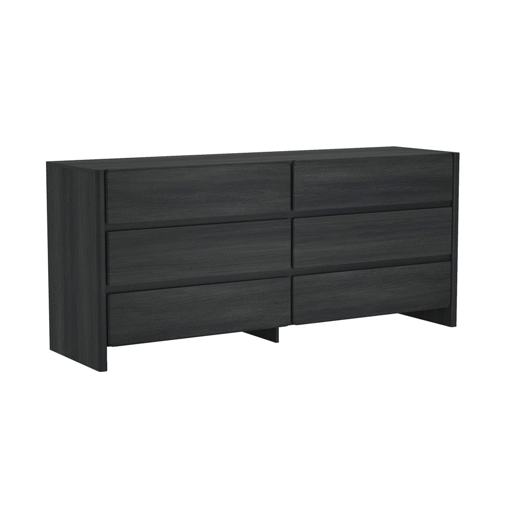 Manhattan Comfort - Linda 72in Double Wide Dresser in Charcoal Grey (6-Drawer) - DR011-GY veiw 3
