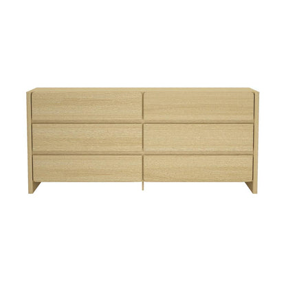 Manhattan Comfort - Linda 72in Double Wide Dresser in Natural Oak (6-Drawer) - DR011-NA veiw 1