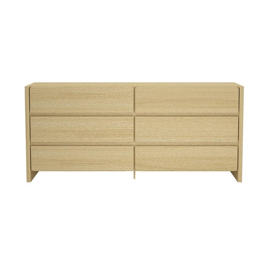 Manhattan Comfort - Linda 72in Double Wide Dresser in Natural Oak (6-Drawer) - DR011-NA veiw 1
