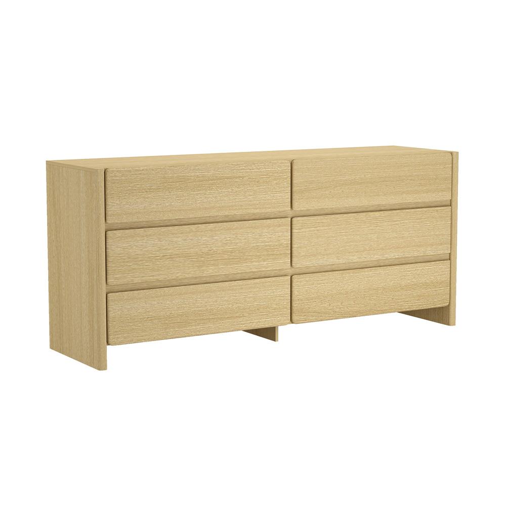 Manhattan Comfort - Linda 72in Double Wide Dresser in Natural Oak (6-Drawer) - DR011-NA veiw 3