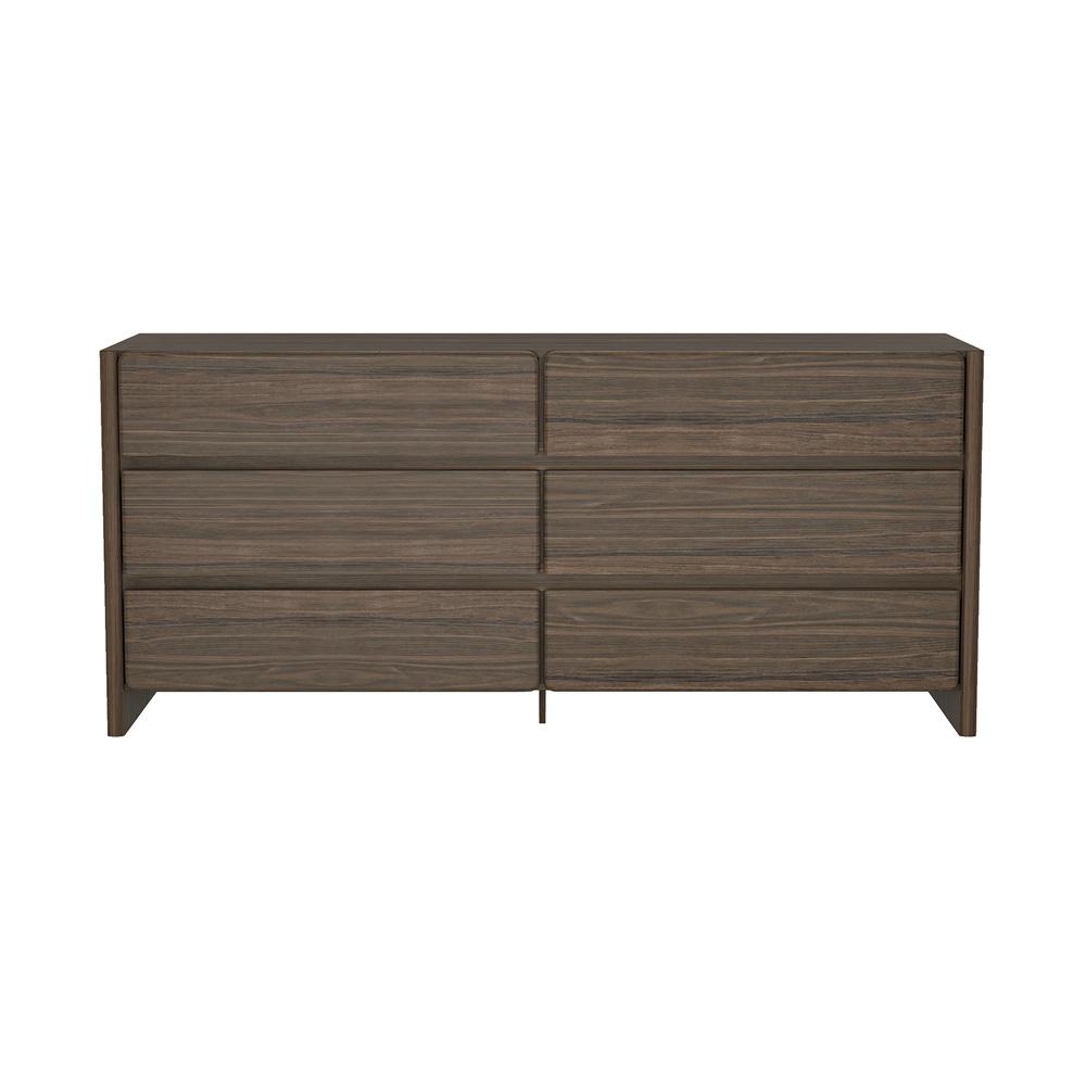 Manhattan Comfort - Linda 72in Double Wide Dresser in Walnut Brown (6-Drawer) - DR011-BR veiw 1