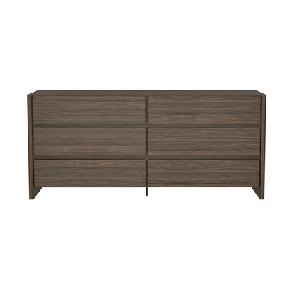 Manhattan Comfort - Linda 72in Double Wide Dresser in Walnut Brown (6-Drawer) - DR011-BR veiw 1