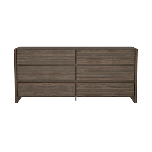 Manhattan Comfort - Linda 72in Double Wide Dresser in Walnut Brown (6-Drawer) - DR011-BR veiw 1