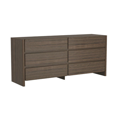 Manhattan Comfort - Linda 72in Double Wide Dresser in Walnut Brown (6-Drawer) - DR011-BR veiw 3