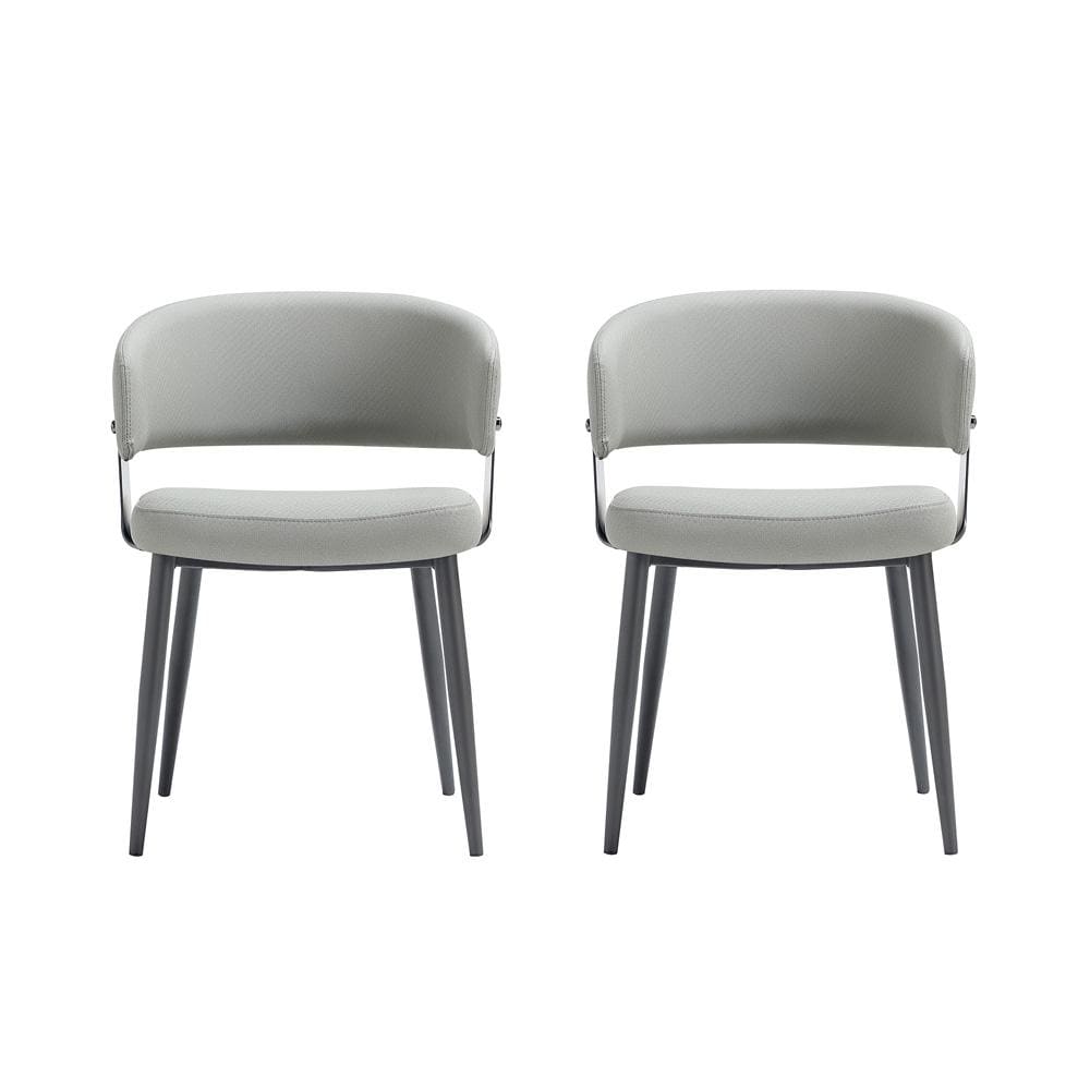 Manhattan Comfort - Luce Dining Chair in Stone Grey - Set of 2 - 2-DC097-GY veiw 1