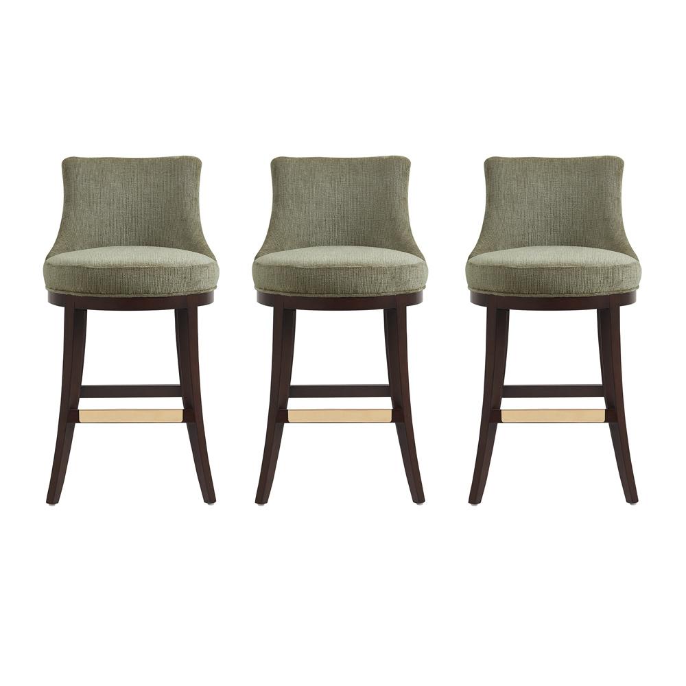 Manhattan Comfort - Lucia Barstool in Leaf Green - Set of 3 - 3-BS025-GR veiw 1