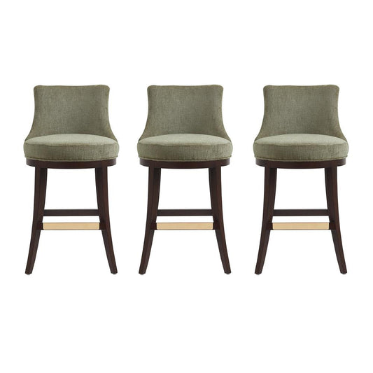 Manhattan Comfort - Lucia Barstool in Leaf Green - Set of 3 - 3-BS025-GR veiw 1