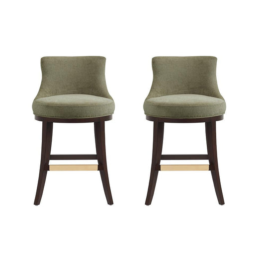 Manhattan Comfort - Lucia Counter Stool in Leaf Green - Set of 2 - 2-CS022-GR veiw 1
