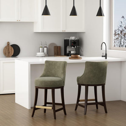 Manhattan Comfort - Lucia Counter Stool in Leaf Green - Set of 2 - 2-CS022-GR veiw 8