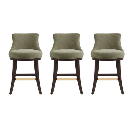 Manhattan Comfort - Lucia Counter Stool in Leaf Green - Set of 3 - 3-CS022-GR veiw 1