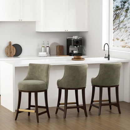 Manhattan Comfort - Lucia Counter Stool in Leaf Green - Set of 3 - 3-CS022-GR veiw 8