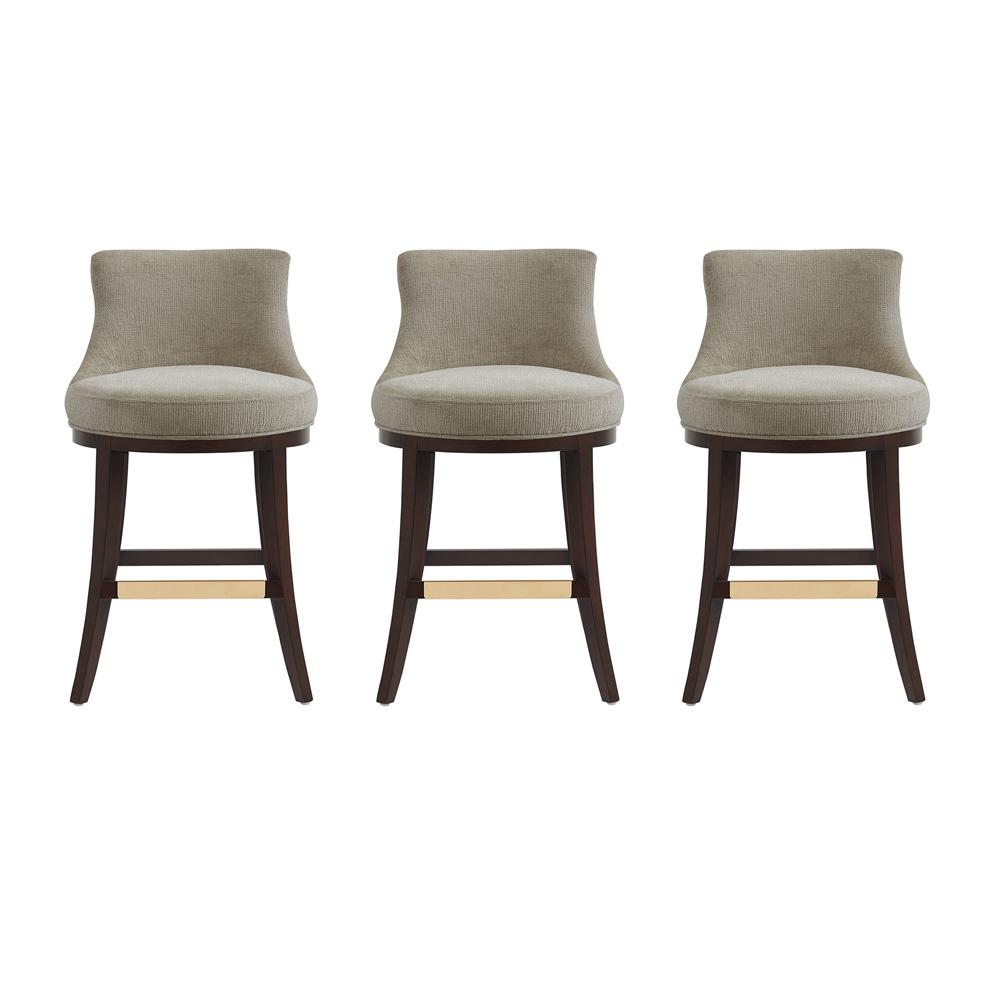 Manhattan Comfort - Lucia Counter Stool in Taupe - Set of 3 - 3-CS022-TP veiw 1
