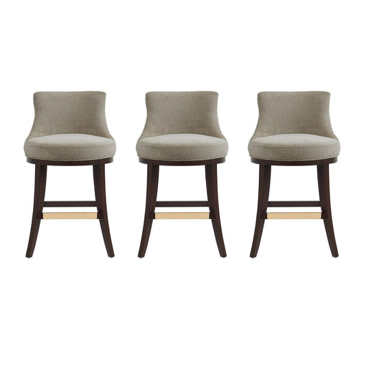 Manhattan Comfort - Lucia Counter Stool in Taupe - Set of 3 - 3-CS022-TP veiw 1