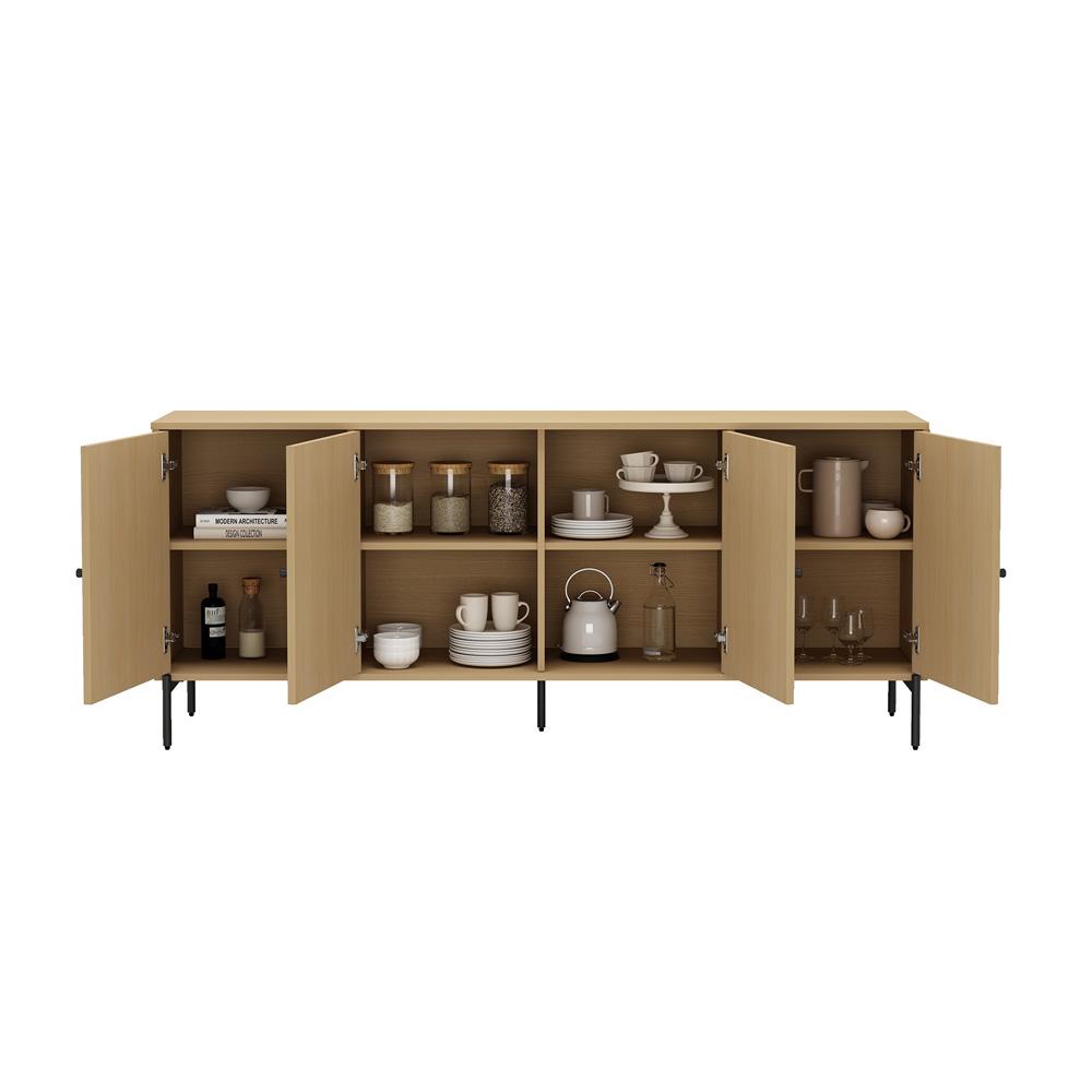 Manhattan Comfort - Magnolia Sideboard with 8 Adjustable Shelves in Natural Oak - SB004-NA veiw 8