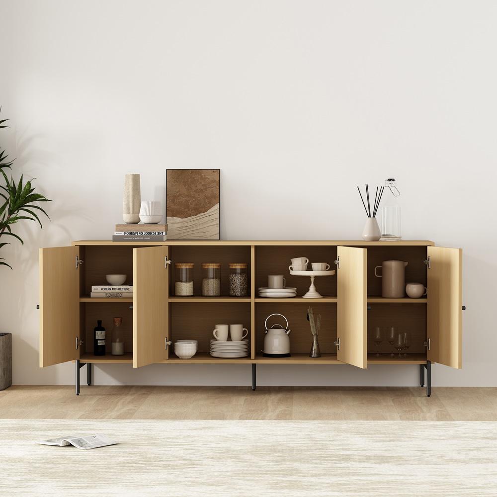 Manhattan Comfort - Magnolia Sideboard with 8 Adjustable Shelves in Natural Oak - SB004-NA veiw 9
