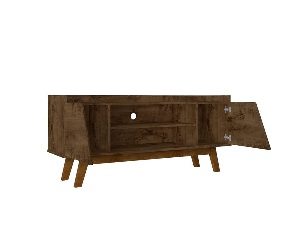 Manhattan Comfort - Marcus TV Stand with 4 Fixed Shelves in Rustic Brown  - 259BMC9 view 3