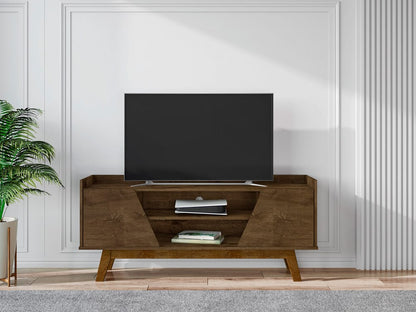 Manhattan Comfort - Marcus TV Stand with 4 Fixed Shelves in Rustic Brown  - 259BMC9 view 4