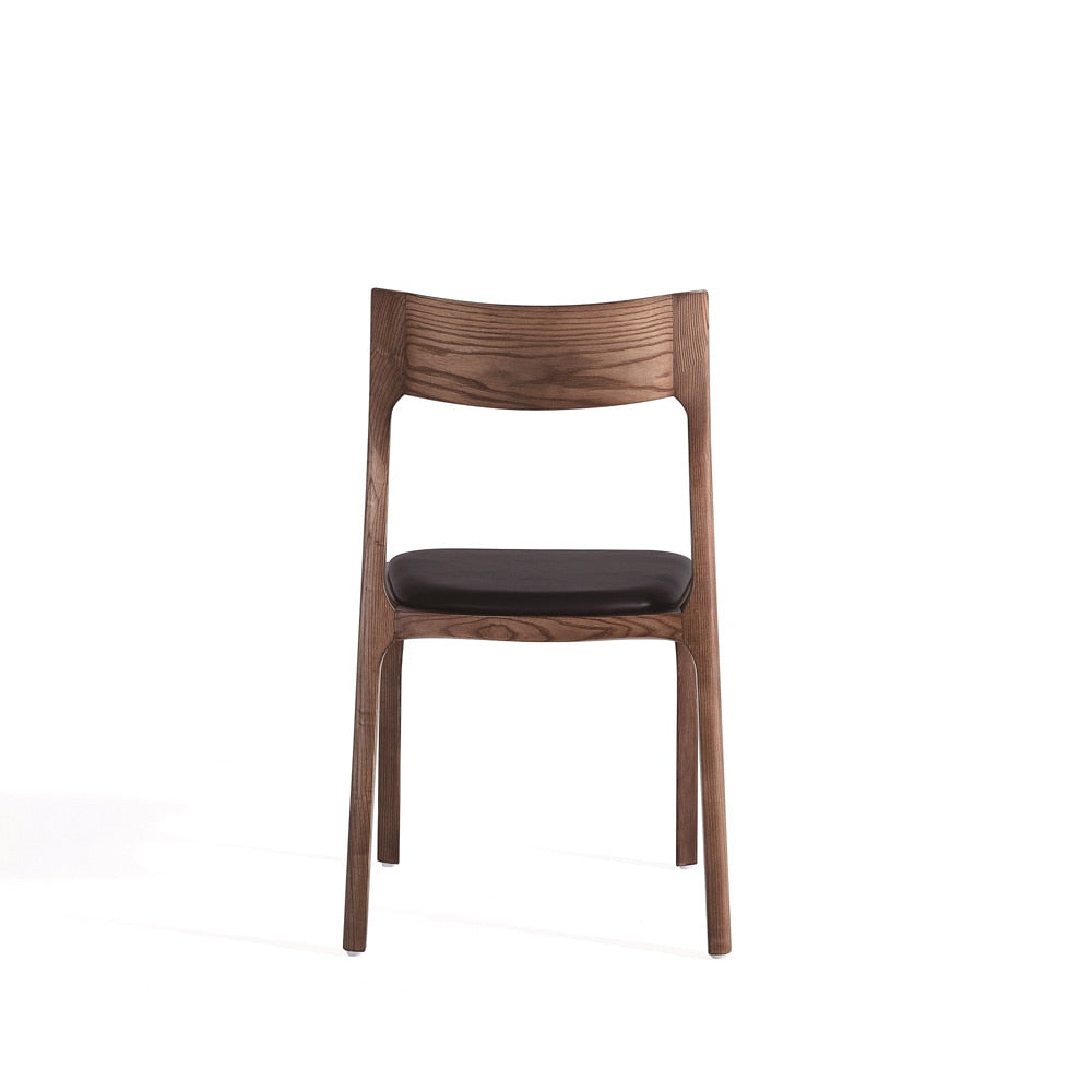 Manhattan Comfort - Moderno Leatherette Dining Chair with Ash Wood Legs in Walnut and Black - Set of 4 - 2-DC070-BK veiw 5