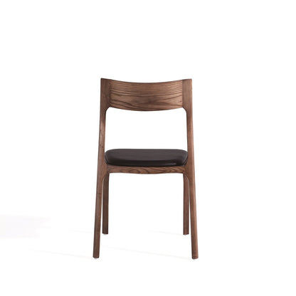 Manhattan Comfort - Moderno Leatherette Dining Chair with Ash Wood Legs in Walnut and Black - Set of 4 - 2-DC070-BK veiw 5