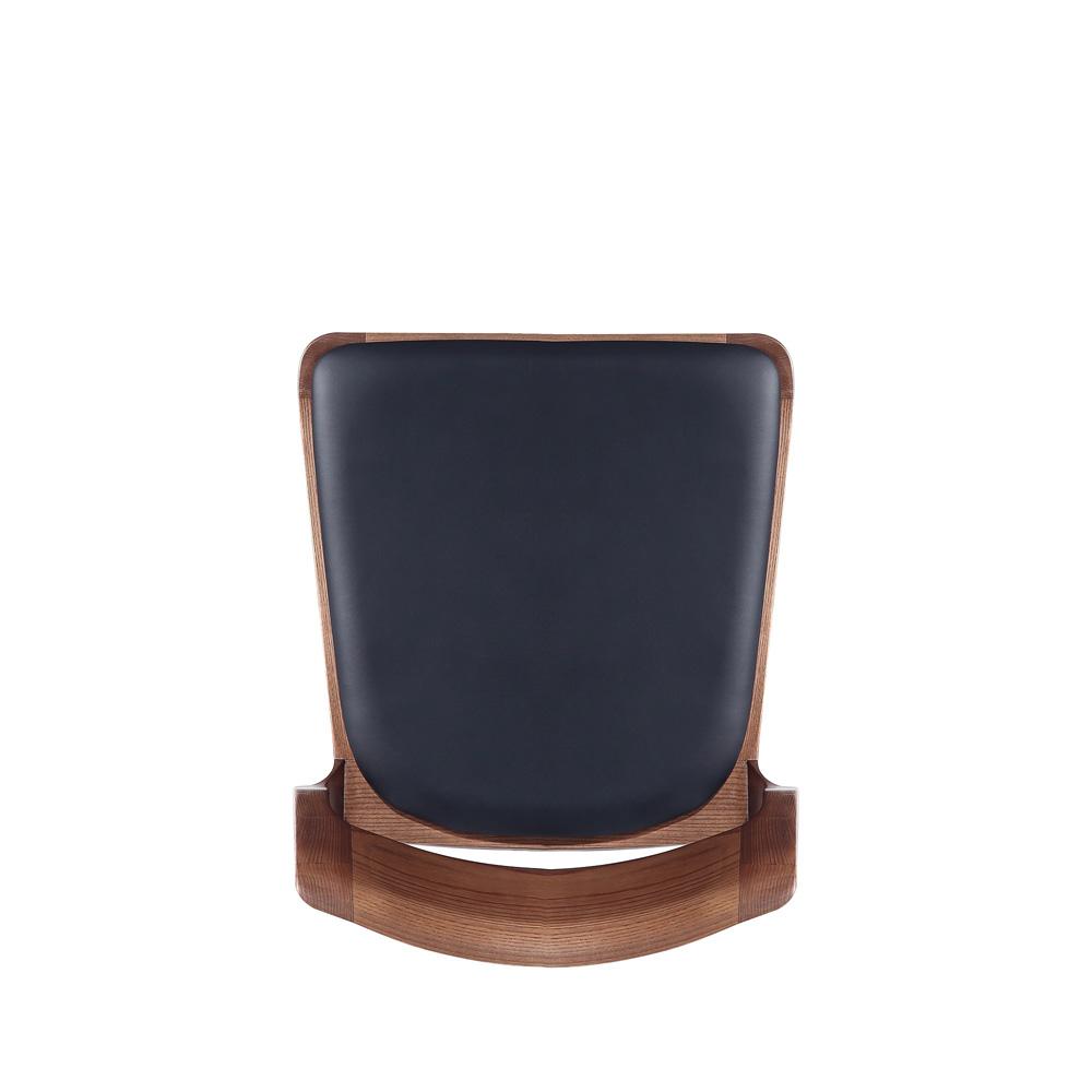 Manhattan Comfort - Moderno Leatherette Dining Chair with Ash Wood Legs in Walnut and Black - Set of 4 - 2-DC070-BK veiw 6