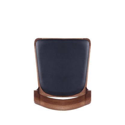 Manhattan Comfort - Moderno Leatherette Dining Chair with Ash Wood Legs in Walnut and Black - Set of 4 - 2-DC070-BK veiw 6