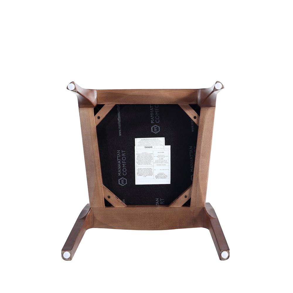 Manhattan Comfort - Moderno Leatherette Dining Chair with Ash Wood Legs in Walnut and Black - Set of 4 - 2-DC070-BK veiw 7