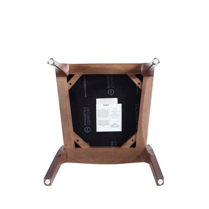 Manhattan Comfort - Moderno Leatherette Dining Chair with Ash Wood Legs in Walnut and Black - Set of 4 - 2-DC070-BK veiw 7