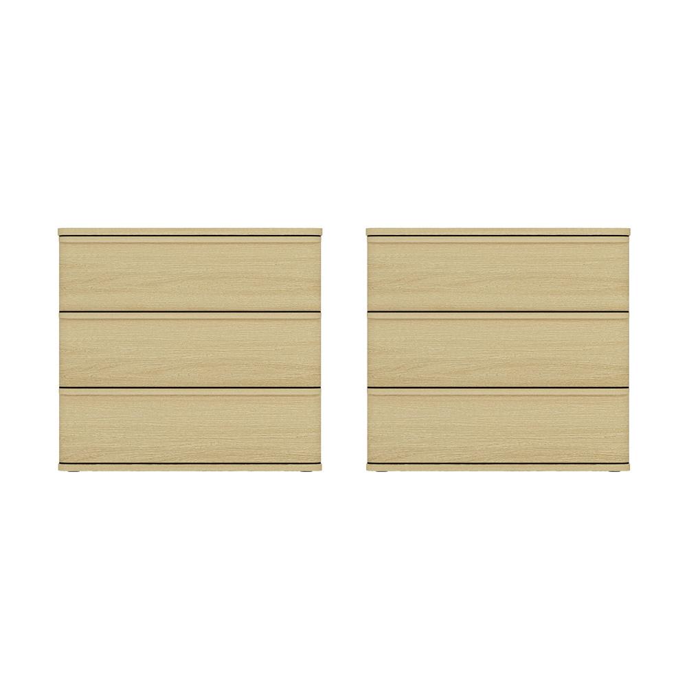 Manhattan Comfort - Molly Nightstand in Natural Oak - Set of 2 - 2-NS008-NO veiw 1