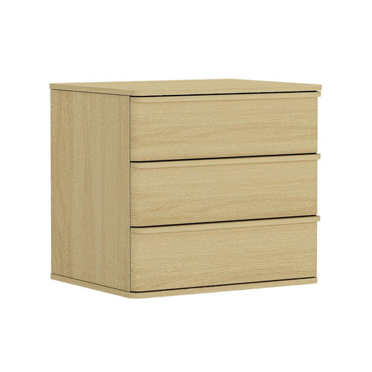 Manhattan Comfort - Molly Nightstand with 3 Drawers in Natural Oak - NS008-NO veiw 1