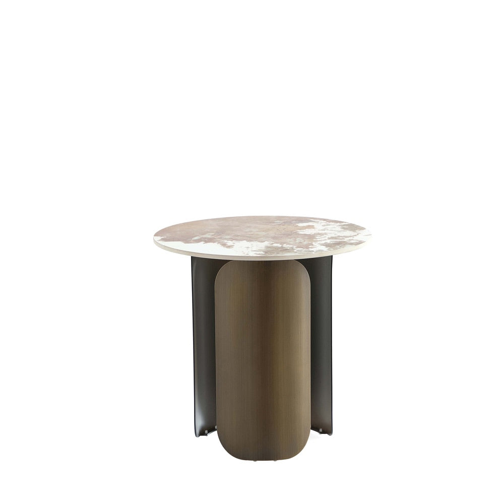 Manhattan Comfort - Monica End Table with Stainless Steel Legs in Gold - ET009 veiw 1