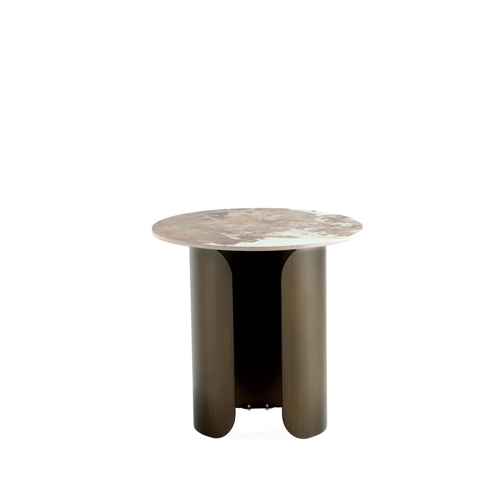Manhattan Comfort - Monica End Table with Stainless Steel Legs in Gold - ET009 veiw 2