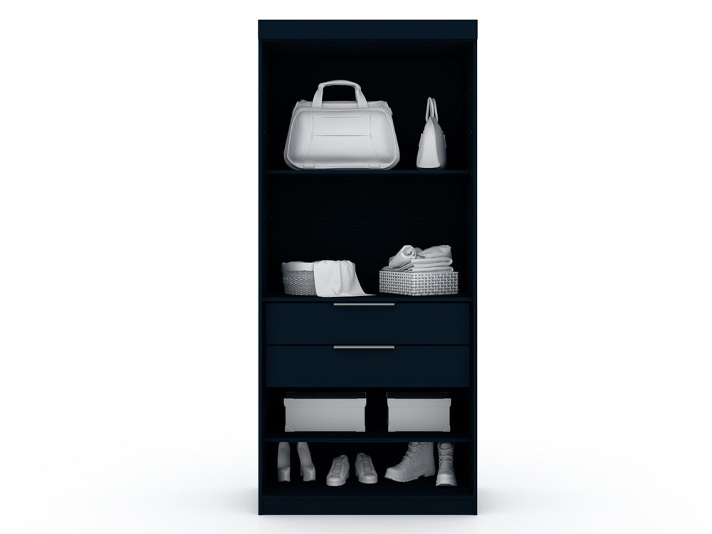 Manhattan Comfort - Mulberry Closet with 4 Closet Drawers in Tatiana Midnight Blue - Set of 3 - 111GMC4 veiw 5