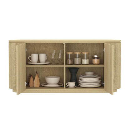 Manhattan Comfort - Olivia 60 Sideboard with 4 Adjustable Shelves in Natural Oak - SB007-NO veiw 8