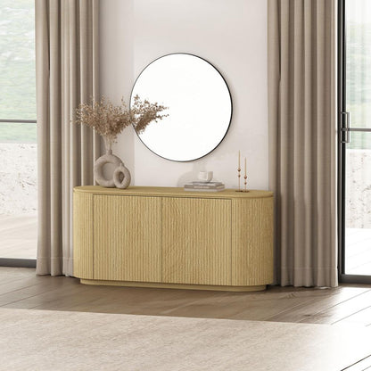Manhattan Comfort - Olivia 60 Sideboard with 4 Adjustable Shelves in Natural Oak - SB007-NO veiw 10