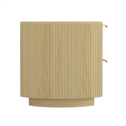 Manhattan Comfort - Olivia Nightstand in Natural Oak and Gold - Set of 2 - 2-NS010-GNO veiw 2