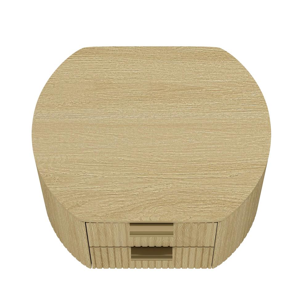 Manhattan Comfort - Olivia Nightstand in Natural Oak and Gold - Set of 2 - 2-NS010-GNO veiw 5
