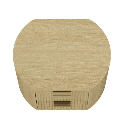 Manhattan Comfort - Olivia Nightstand in Natural Oak and Gold - Set of 2 - 2-NS010-GNO veiw 5