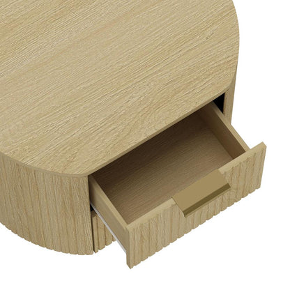 Manhattan Comfort - Olivia Nightstand in Natural Oak and Gold - Set of 2 - 2-NS010-GNO veiw 7
