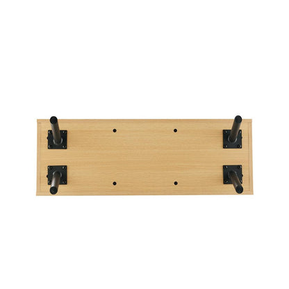Manhattan Comfort - Paloma 100% Polyester Linen Weave Accent Storage Bench in Natural Oak - AF002-NA veiw 7