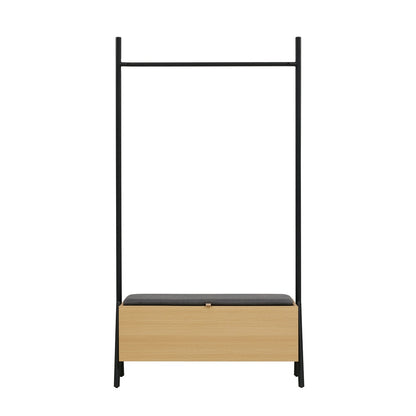 Manhattan Comfort - Paloma 100% Polyester Linen Weave Open Hanging Closet in Natural Oak - WC004-NA veiw 2