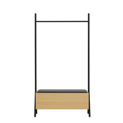 Manhattan Comfort - Paloma 100% Polyester Linen Weave Open Hanging Closet in Natural Oak - WC004-NA veiw 3