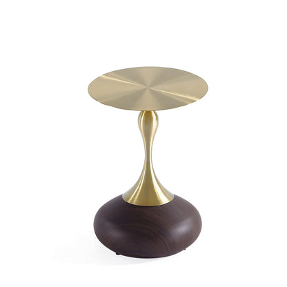 Manhattan Comfort - Patchin End Table with Stainless Steel Legs in Brown and Gold - ET006-BR veiw 1