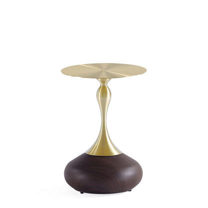 Manhattan Comfort - Patchin End Table with Stainless Steel Legs in Brown and Gold - ET006-BR veiw 2