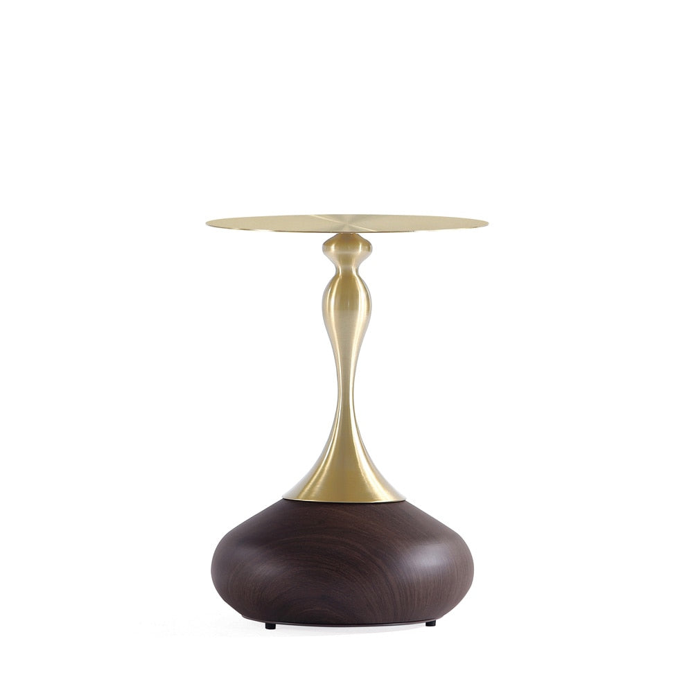 Manhattan Comfort - Patchin End Table with Stainless Steel Legs in Brown and Gold - ET006-BR veiw 3