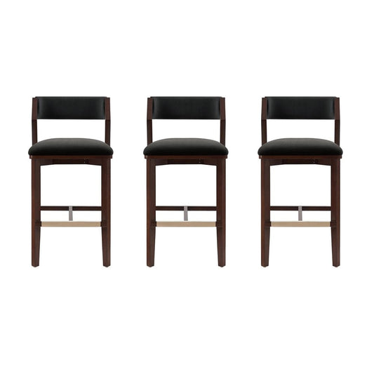 Manhattan Comfort - Patricia Barstool in Black - Set of 3 - 3-BS026-BK veiw 1