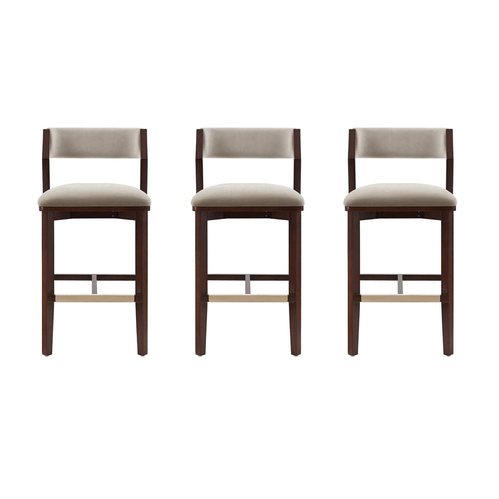 Manhattan Comfort - Patricia Barstool in Linen - Set of 3 - 3-BS026-LN veiw 1