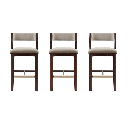 Manhattan Comfort - Patricia Barstool in Linen - Set of 3 - 3-BS026-LN veiw 1