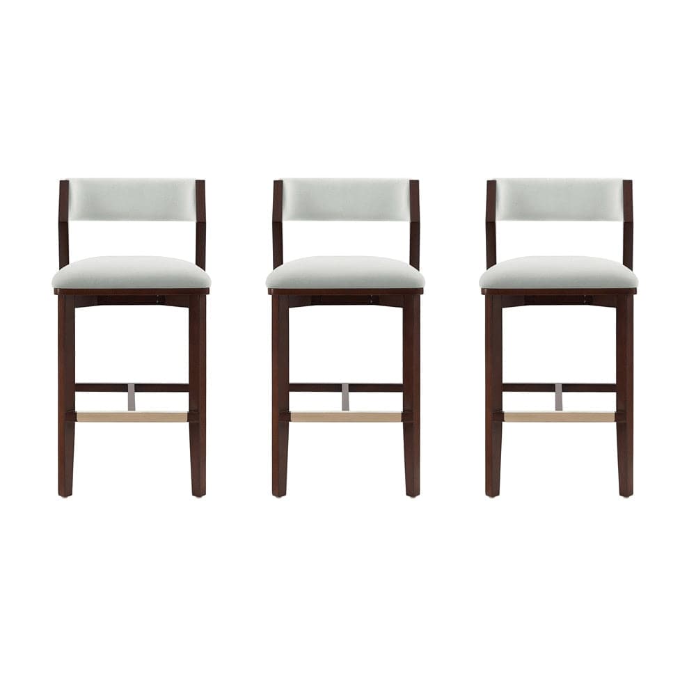 Manhattan Comfort - Patricia Barstool in White Glacier - Set of 3 - 3-BS026-WH veiw 1